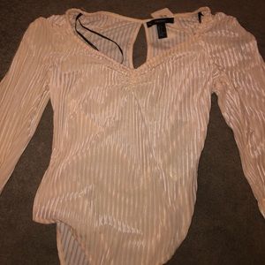 Creme velvet forever 21 bodysuit